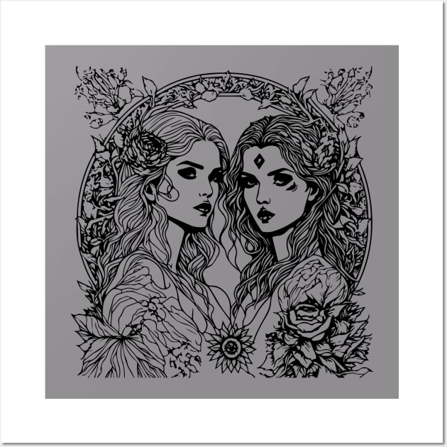 two beautiful gemini women Wall Art by lkn